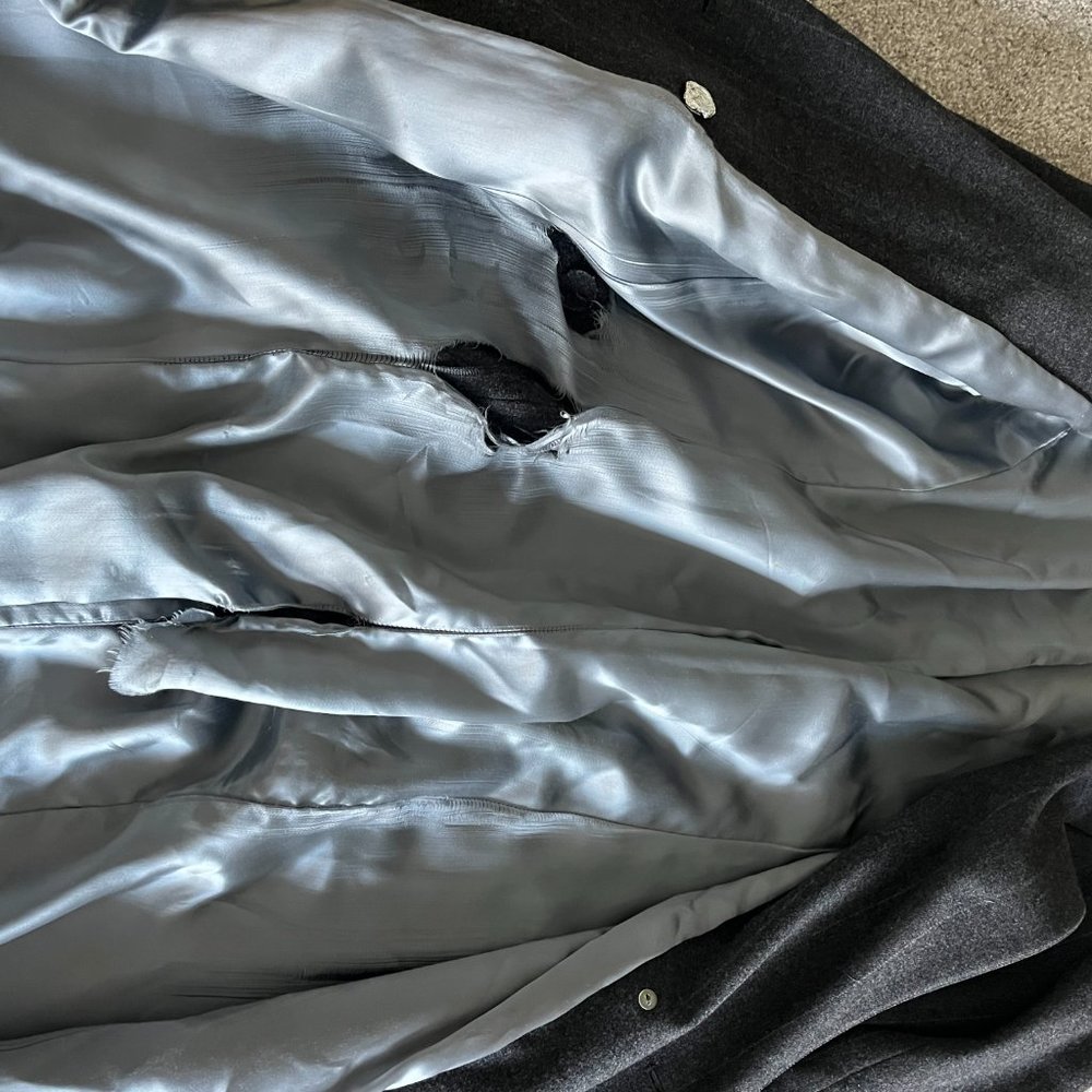 Saks Fifth Avenue Long Wool Trench Coat - Picture 3 of 8